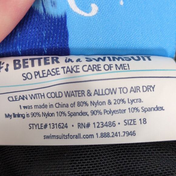 NWT Swimsuits For All Women's Plus 18 Tiered Frill One-Piece Bathing Swim Suit - Picture 6 of 6